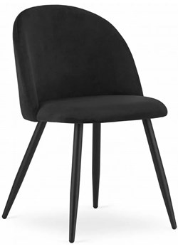 Czarne metalowe krzesło welurowe - Pritix ze sklepu Edinos.pl w kategorii Krzesła - zdjęcie 172650142