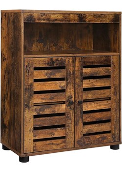 Loftowa szafka łazienkowa z ażurowymi drzwiczkami - Xinis ze sklepu Edinos.pl w kategorii Szafki i regały łazienkowe - zdjęcie 172650154