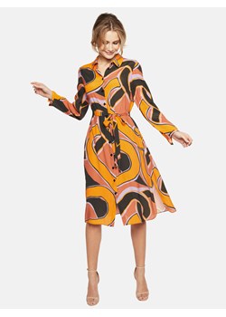 Pomarańczowa sukienka we wzory L'AF Leja ze sklepu Eye For Fashion w kategorii Sukienki - zdjęcie 172650611