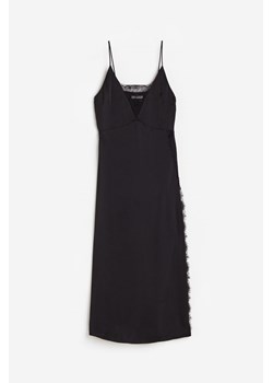 H & M - Satynowa sukienka z koronką - Czarny ze sklepu H&M w kategorii Sukienki - zdjęcie 172651703