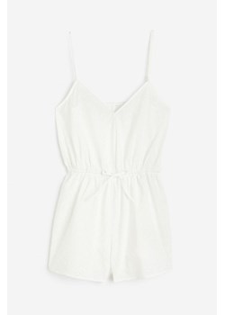 H & M - Kombinezon z haftem angielskim - Biały ze sklepu H&M w kategorii Piżamy damskie - zdjęcie 172651763