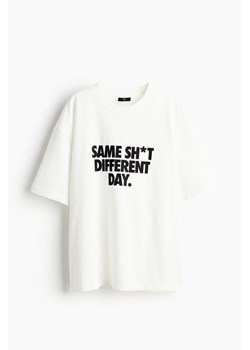 H & M - T-shirt z nadrukiem Loose Fit - Biały ze sklepu H&M w kategorii Bluzki damskie - zdjęcie 172651791