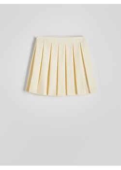 Reserved - Plisowana spódnica mini w sportowym stylu - jasnożółty ze sklepu Reserved w kategorii Spódnice - zdjęcie 172653030