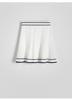 Reserved - Dzianinowa spódnica mini z wiskozą - złamana biel ze sklepu Reserved w kategorii Spódnice - zdjęcie 172653032