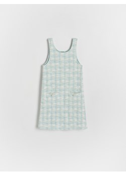 Reserved - Tweedowa sukienka - jasnoturkusowy ze sklepu Reserved w kategorii Sukienki dziewczęce - zdjęcie 172653123