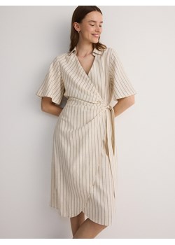 Reserved - Sukienka z wiskozą i lnem - wielobarwny ze sklepu Reserved w kategorii Sukienki - zdjęcie 172653132