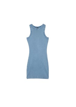 Cropp - Sukienka mini z plisami - niebieski ze sklepu Cropp w kategorii Sukienki - zdjęcie 172654201