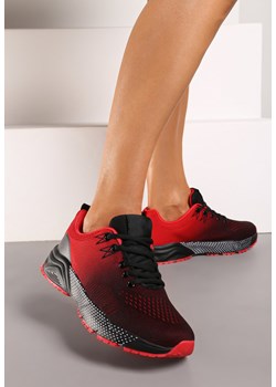 Czerwono-Czarne Płaskie Sznurowane Buty Sportowe Sneakersy Risavette ze sklepu born2be.pl w kategorii Buty sportowe damskie - zdjęcie 172655162