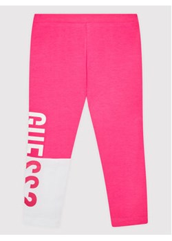 Guess Legginsy J2RB00 J1311 Różowy Slim Fit ze sklepu MODIVO w kategorii Spodnie dziewczęce - zdjęcie 172656120