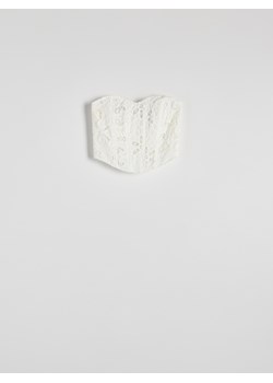 Reserved - Gorsetowy top z fiszbinami - biały ze sklepu Reserved w kategorii Bluzki damskie - zdjęcie 172656674