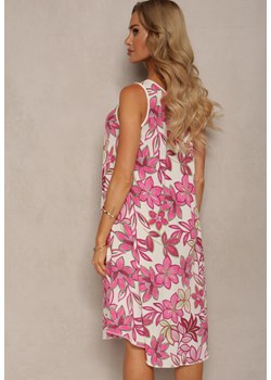 Różowa Rozkloszowana Casualowa Sukienka z Wiskozy na Grubszych Ramiączkach Fulena ze sklepu Renee odzież w kategorii Sukienki - zdjęcie 172657040