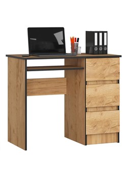 Skandynawskie biurko do pokoju z szufladami Miren 4X - dąb craft ze sklepu Edinos.pl w kategorii Biurka dziecięce - zdjęcie 172661223