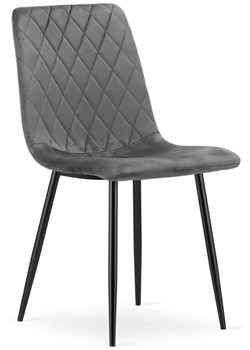 Ciemnoszare metalowe krzesło welurowe do kuchni - Saba 4X ze sklepu Edinos.pl w kategorii Krzesła - zdjęcie 172661383