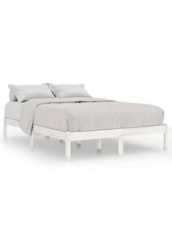 Białe małżeńskie łóżko z drewna 160x200 cm - Vilmo 6X ze sklepu Edinos.pl w kategorii Łóżka i materace - zdjęcie 172661531