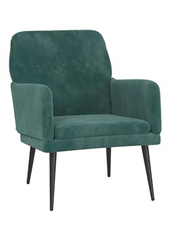 Zielony tapicerowany welurem fotel wypoczynkowy - Efestos ze sklepu Edinos.pl w kategorii Fotele - zdjęcie 172661573