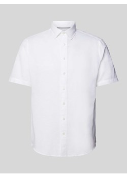 Koszula lniana o kroju slim fit z kołnierzykiem typu kent ze sklepu Peek&Cloppenburg  w kategorii Koszule męskie - zdjęcie 172662170
