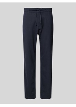 Spodnie lniane o kroju regular fit z tunelem model ‘MARIO’ ze sklepu Peek&Cloppenburg  w kategorii Spodnie męskie - zdjęcie 172662253