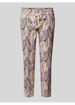 Spodnie o skróconym kroju ze wzorem na całej powierzchni ze sklepu Peek&Cloppenburg  w kategorii Spodnie damskie - zdjęcie 172662260