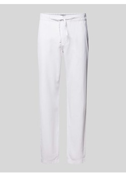 Spodnie lniane o kroju regular fit z tunelem model ‘MARIO’ ze sklepu Peek&Cloppenburg  w kategorii Spodnie męskie - zdjęcie 172662403