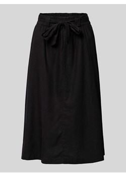 Spódnica lniana z wiązanym paskiem ze sklepu Peek&Cloppenburg  w kategorii Spódnice - zdjęcie 172662511