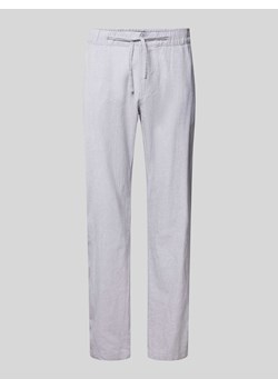 Spodnie lniane o kroju regular fit z tunelem model ‘MARIO’ ze sklepu Peek&Cloppenburg  w kategorii Spodnie męskie - zdjęcie 172662540