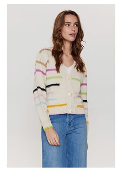 NÜMPH Kardigan &quot;Nuiga&quot; w kolorze beżowym ze wzorem ze sklepu Limango Polska w kategorii Swetry damskie - zdjęcie 172663301