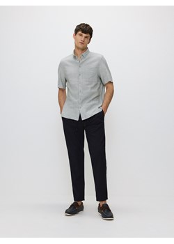 Reserved - Koszula regular z lnem - jasnozielony ze sklepu Reserved w kategorii Koszule męskie - zdjęcie 172663891