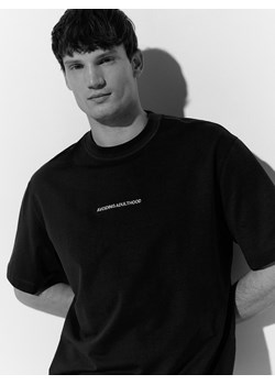 Reserved - T-shirt boxy z nadrukiem - ciemnoszary ze sklepu Reserved w kategorii T-shirty męskie - zdjęcie 172664030