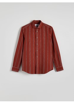 Reserved - Koszula regular fit z domieszką lnu - intenstywna czerwień ze sklepu Reserved w kategorii Koszule męskie - zdjęcie 172664161