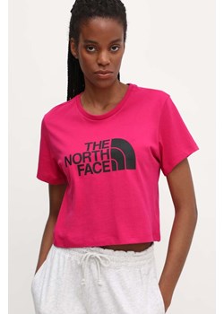 The North Face t-shirt bawełniany damski kolor różowy NF0A87NAPYI1 ze sklepu ANSWEAR.com w kategorii Bluzki damskie - zdjęcie 172666363