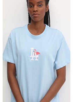 47 brand t-shirt bawełniany MLB Los Angeles Dodgers damski kolor niebieski BB012TMRKQI610485QU ze sklepu ANSWEAR.com w kategorii Bluzki damskie - zdjęcie 172666373
