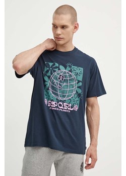 Rip Curl t-shirt bawełniany męski kolor granatowy z nadrukiem ze sklepu ANSWEAR.com w kategorii T-shirty męskie - zdjęcie 172666393