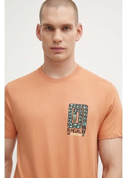 Rip Curl t-shirt bawełniany męski kolor pomarańczowy z nadrukiem ze sklepu ANSWEAR.com w kategorii T-shirty męskie - zdjęcie 172666431