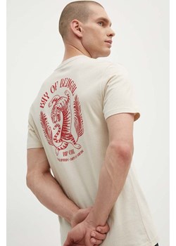 Rip Curl t-shirt bawełniany męski kolor beżowy z nadrukiem ze sklepu ANSWEAR.com w kategorii T-shirty męskie - zdjęcie 172666441