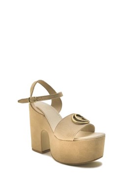 Guess Skórzane sandały na słupku CLODY ze sklepu Gomez Fashion Store w kategorii Sandały damskie - zdjęcie 172691324