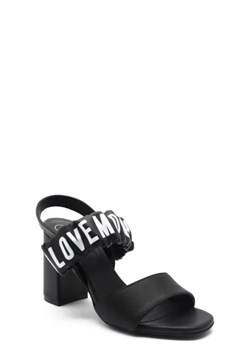 Love Moschino Skórzane sandały na słupku ze sklepu Gomez Fashion Store w kategorii Sandały damskie - zdjęcie 172698142