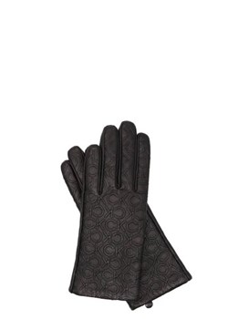 Calvin Klein Skórzane rękawiczki RE-LOCK DEBOSSED | z dodatkiem wełny ze sklepu Gomez Fashion Store w kategorii Rękawiczki damskie - zdjęcie 172709090
