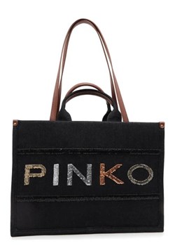 Pinko Shopperka SHOPPER DENIM RICAMO LOGO ze sklepu Gomez Fashion Store w kategorii Torby Shopper bag - zdjęcie 172750552