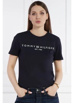 Tommy Hilfiger T-shirt REG CORP LOGO C-NK SS | Regular Fit ze sklepu Gomez Fashion Store w kategorii Bluzki damskie - zdjęcie 172779061