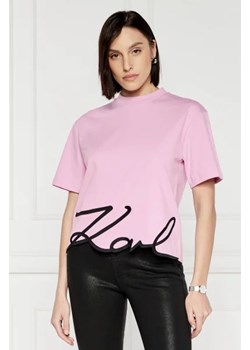 Karl Lagerfeld T-shirt Signature Hem | Relaxed fit ze sklepu Gomez Fashion Store w kategorii Bluzki damskie - zdjęcie 172779370
