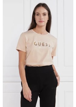 GUESS T-shirt SS CN SHADED LOGO TEE | Regular Fit ze sklepu Gomez Fashion Store w kategorii Bluzki damskie - zdjęcie 172782161