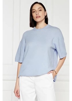 Samsøe Samsøe Wełniany t-shirt Megan | Oversize fit ze sklepu Gomez Fashion Store w kategorii Bluzki damskie - zdjęcie 172789604