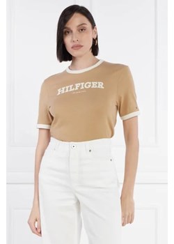 Tommy Hilfiger T-shirt MONOTYPE FLOCK | Regular Fit ze sklepu Gomez Fashion Store w kategorii Bluzki damskie - zdjęcie 172794132
