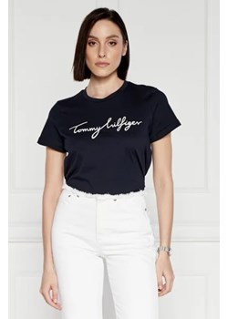 Tommy Hilfiger T-shirt REG C-NK SIGNATURE | Regular Fit ze sklepu Gomez Fashion Store w kategorii Bluzki damskie - zdjęcie 172818613