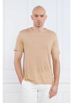 BOSS BLACK Lniany t-shirt Tiburt | Regular Fit ze sklepu Gomez Fashion Store w kategorii T-shirty męskie - zdjęcie 172829784