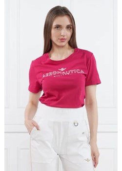 Aeronautica Militare T-shirt | Regular Fit ze sklepu Gomez Fashion Store w kategorii Bluzki damskie - zdjęcie 172833291