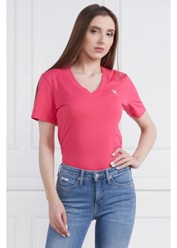 CALVIN KLEIN JEANS T-shirt MICRO MONOLOGO | Slim Fit ze sklepu Gomez Fashion Store w kategorii Bluzki damskie - zdjęcie 172857290