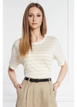 Weekend MaxMara Lniany t-shirt FALLA | Straight fit ze sklepu Gomez Fashion Store w kategorii Bluzki damskie - zdjęcie 172857361