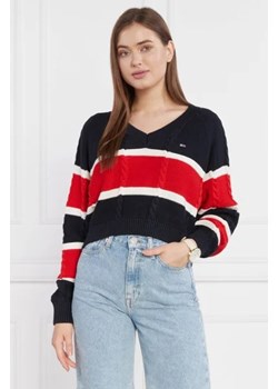 Tommy Jeans Sweter CRP STRIPE | Regular Fit ze sklepu Gomez Fashion Store w kategorii Swetry damskie - zdjęcie 172865763