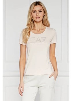 EA7 T-shirt | Regular Fit | stretch ze sklepu Gomez Fashion Store w kategorii Bluzki damskie - zdjęcie 172869324